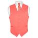 Men's Dress Vest & NeckTie Solid Color Neck Tie Set for Suit or Tuxedo