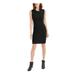MAISON JULES Womens Black Sleeveless Jewel Neck Short Body Con Dress Size XL