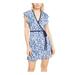 MICHAEL Michael Kors Womens Floral Print Faux-Wrap Casual Dress