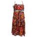 Nine West Women's Tiered Chiffon Tribal Print Dress