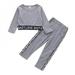 [Clearance!]2 Piece Girls Sweatsuit Set Outfit Jogging Suits Long Sleeve Shirt+Pants Casual Jogger Set Letter Print Blouse Tops Hip Hop Clothes Gray L