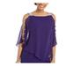 MSK Womens Purple 3/4 Sleeve Square Neck Above The Knee Sheath Evening Dress Size S
