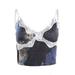 Frecoccialo Summer Tie Dye Camisole Women Lace Crop Top Beautiful Backless V-neck Vest Tube Top Ladies Base Slim Fit Tank Top Bow Camis Tops