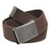 Cut to Fit Men's Golf Casual Belt Antique Silver Flip Top Buckle 1.5 Width with Adjustable Canvas Web Belt Small Brown