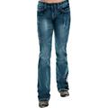 Women's Embroidered Jeans Casual Low Rise Denim Pants Straight Leg Trousers