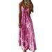 VEAREAR summer dress Polyester Floral Print Large Swing Plus Size Rose Red,Maternity,Maxi,Plus size,Beach,party