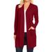 Women's Casual Open Front Basic Long Sleeves Loose Fit Side Pockets Solid Cardigan S-3xL