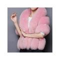 Lemetow Elegant Women Winter Faux Fur Coat Cloak Jacket Warm Shawl