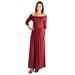 24/7 Comfort Apparel Women's Off Shoulder Maxi Dress