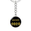 Dog Mom Gift Irish Setter Mama Circle Keychain Stainless Steel or 18k Gold