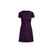 RALPH LAUREN Womens Purple Zippered Solid Short Sleeve Jewel Neck Knee Length Fit + Flare Wear To Work Dress Size 10P