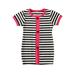 Summer Baby Girls Clothes Vintage Short Sleeve Striped Cute Lovely Sheath Dress Party Pageant Button Short Dress Rose 3-4 Years