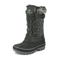 Dream Pairs Ankle Snow Boots Boys Girls Winter Warm Lace Up Waterproof Shoes Kriver-1 Black/Grey Size 11