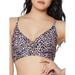 JS Jessica Simpson Women's Groovy Leopard Lace-up Swimsuit Top