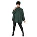 ellos Women's Plus Size Turtleneck Poncho Sweater Pullover