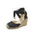 Avamo Women's Ladies Wedge Espadrille Lace Tie up Sandals Platform Summer Shoes