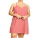 Women's Solid Basic Casual Sleeveless Racerback Slip Plus Size Short Dress Made in USA