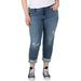 Silver Jeans Co. Women's Plus Size Boyfriend Mid Rise Slim Leg Jeans