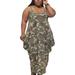 Avamo Women's Sexy Plus Size Dress Spaghetti Casual Loose Maxi Dress Sleeveless Tank Dress Camo Tie Dye Long Dress