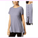 Calvin Klein Lace-Up-Back Top in Steel, size Small