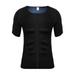 LELINTA Men's Fitness Shirt Waist Trainer Corset Vest with Zipper for Weight Loss Hot Sweat Sauna Tank Top Body Shaper Workout Suit Shirt Black/Gray, up to size 3XL