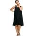 ellos Women's Plus Size Lace Inset Trapeze Dress