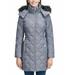 G-III Apparel Group Ltd. Kenneth Cole Reaction Womens Size Small Hooded Faux-Fur Down Quilted Coat, Granite