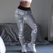 Womens Letter Print Sexy High Waist Sports Leggings Workout Gym Yoga Pants