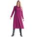 Woman Within Women's Plus Size Thermal Waffle Knit A-Line Dress