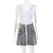 VedaWomens Leather Python Print A-Line Mini Skirt Gray Size Small