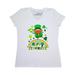 Inktastic Happy St. Patrick's Day Cute Leprechaun on Rainbow Adult Women's V-Neck T-Shirt Female White L