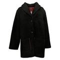 Susan Graver Women's Sz XL Reversible Sherpa & Polar Fleece Coat Black A383194