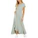 UKAP Women Beach Irregular Ruffled Maxi Dress Summer Casual Short Sleeve Long Dress Loose Baggy Lounge Wear Sundress Holiday Party Long Shirt Dress