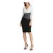 RALPH LAUREN Womens Black Color Block Long Sleeve V Neck Knee Length Sheath Wear To Work Dress Size 10