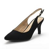 Dream Pairs Women's Casual Dress Pump Shoes Low Heel Slingback Shoes Comfort Work Shoes LOP BLACK/SUEDE Size 9