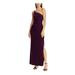 RALPH LAUREN Womens Purple Embellished Sleeveless Asymmetrical Neckline Full-Length Evening Dress Size 8