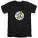 DC Comics Flash Flash Neon Distress Logo S/S Adult V-Neck T-Shirt Black