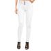 Hybrid & Company Women Butt Lift 4 Buttons High Wide Waist Stretch Denim Ripped Distressed Skinny Jeans, P48608SK-WHITE-7