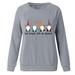 Winnereco Faceless Man Letter Pullover Women Long Sleeve Jumper (Grey M)