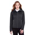 Ladies' Paramount Bonded Knit Jacket - BLK HTHR/ CARBON - XL