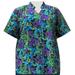 A Personal Touch Women's Plus Size Mandarin Collar V-Neck Blouse Purple Marigolds - 6X