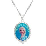 Disney Frozen Silver Plated Elsa Oval Pendant, 16" + 2" Extender