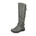 Dream Pairs Women Pull On Flat Winter Mid Calf Knee High Snow Riding Boots Shoes TORKA GREY Size 5.5