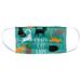 Crazy Cat Lady Teal Orange Black Brown 1-Ply Reusable Face Mask Covering, Unisex