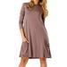 Womens Casual Loose Pockets Dress Ladies Holiday Long Sleeve Shirt Mini Dresses