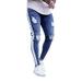 Spftem Mens Stretch Denim Pants Distressed Ripped Freyed Slim Fit Zipper Jeans Trousers