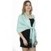 Gilbin Luxurious Women's Silky Scarf Large Soft Cozy Pashmina Shawls Solid Colors Soft Pashmina Shawl Wrap Stole(Mint)
