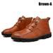 Fashion Mens Pu Leather Shoes Casual Anti-Slip Vintage Boots High Top Streetwear for Fall Winter New