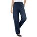 Woman Within Women's Plus Size 7-Day Knit Ribbed Straight Leg Pant