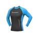 Aqua Sphere Womens Swim Skin Wetsuit Top Long Sleeve High Neck Rash Guard Shirt